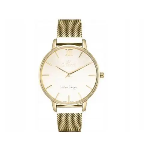 Gino rossi Elegancki zegarek damski z siateczkową bransoletą