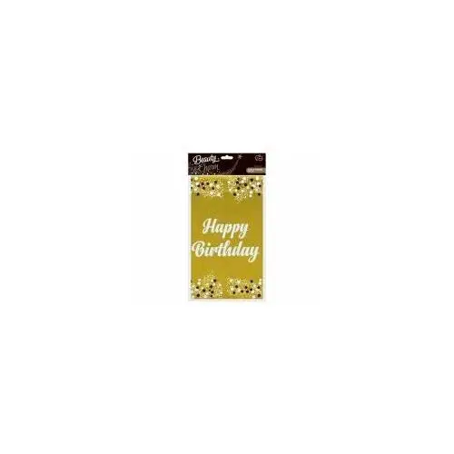 Godan obrus foliowy b&c happy birthday 137x183 cm żółty