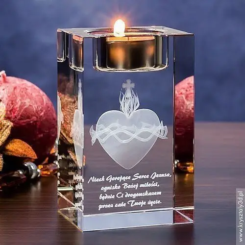 Gorejące Serce 3D • personalizowany świecznik 3D • Pamiątka Religijna