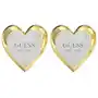 Kolczyki GUESS dwukolorowe serca z napisem na sztyft HEART LOCK STUDS Sklep