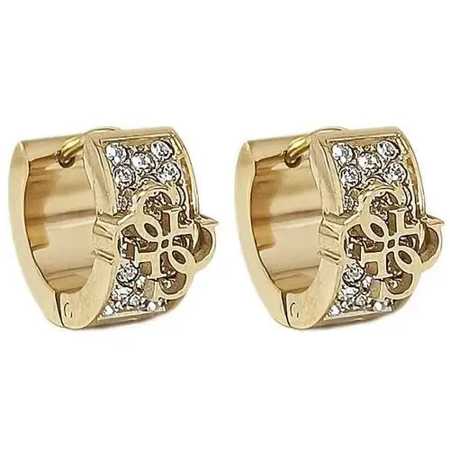 Guess Kolczyki kółka z białymi cyrkoniami 4g pave studs