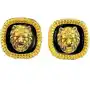 Guess Kolczyki pozłacane z czarnym środkiem i lwem na sztyft lion studs Sklep