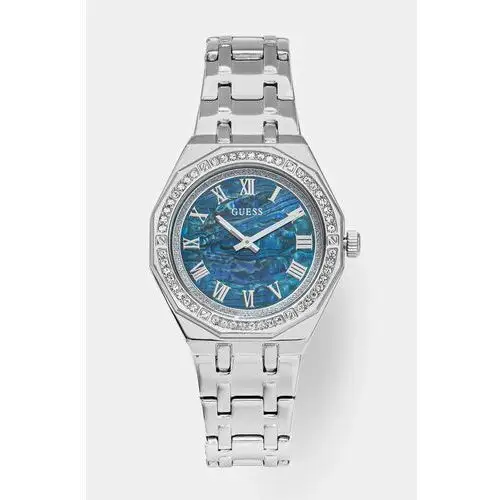 Guess zegarek damski kolor srebrny GW0770L1