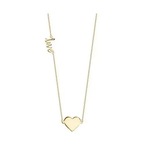 Hearts - biżuteria yes Naszyjnik srebrny pozłacany - serce - hearts