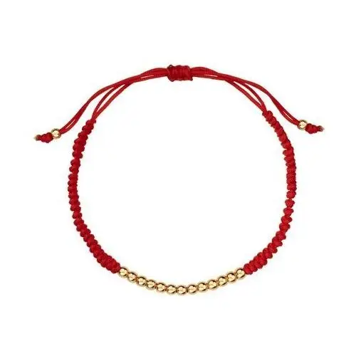 Bransoletka złota na czerwonym sznurku - hippie Hippie - biżuteria yes