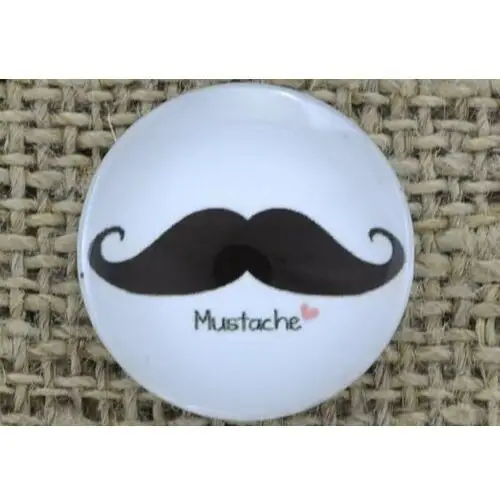 [046286] kaboszon z obrazkiem 18mm wąsy mustache Inna (inny)