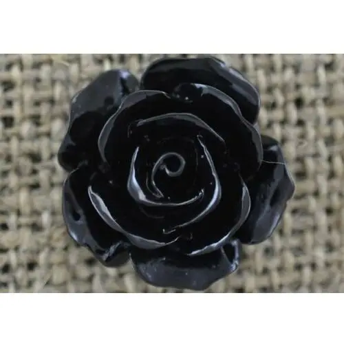 [802433] Kaboszon kwiatowy różyczka czarna 2szt, kolor różowy