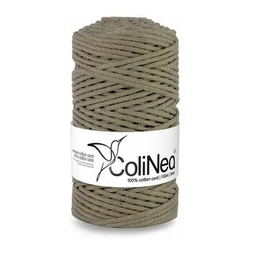 Inny producent Colinea/sznurek bawełniany z bawełnianym rdzeniem, pleciony, 3mm, 100m, ciemny beżowy
