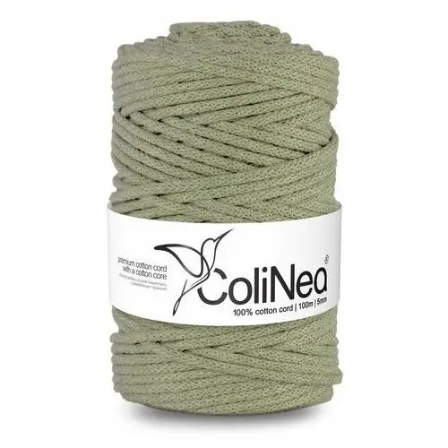 Colinea/sznurek bawełniany z bawełnianym rdzeniem, pleciony, 5mm, 100m, oliwkowy Inny producent