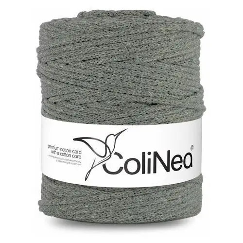 Inny producent Colinea/sznurek bawełniany z bawełnianym rdzeniem, pleciony, 5mm, 200m, ciemny szary