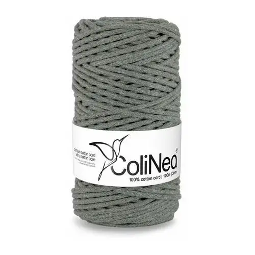 Colinea/sznurek bawełniany z bawełnianym rdzeniem, pleciony, 3mm, 100m, ciemny szary Inny producent