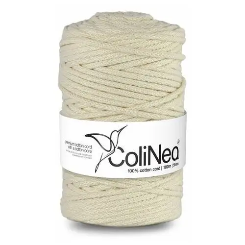 Colinea/sznurek bawełniany z bawełnianym rdzeniem, pleciony, 5mm, 100m, kość słoniowa Inny producent