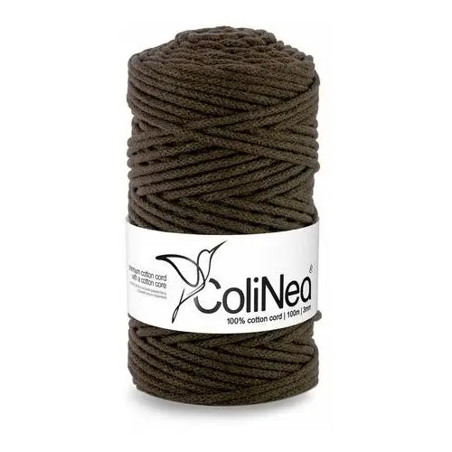 Colinea/sznurek bawełniany z bawełnianym rdzeniem, pleciony, 3mm, 100m, ciemny brązowy Inny producent