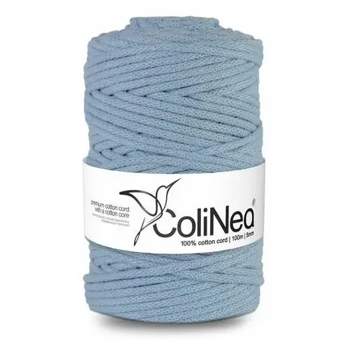 Inny producent Colinea/sznurek bawełniany z bawełnianym rdzeniem, pleciony, 5mm, 100m, błękitny