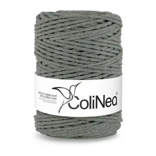 Inny producent Colinea/sznurek bawełniany z bawełnianym rdzeniem, pleciony, 3mm, 200m, ciemny szary