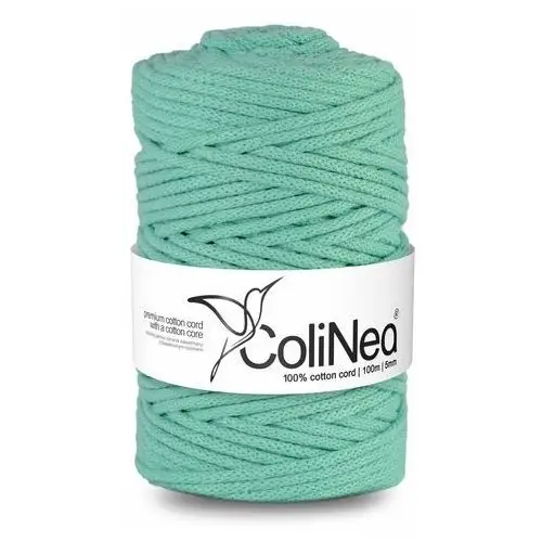 Inny producent Colinea/sznurek bawełniany z bawełnianym rdzeniem, pleciony, 5mm, 100m, seledynowy