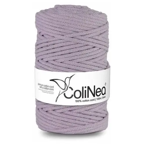 Inny producent Colinea/sznurek bawełniany z bawełnianym rdzeniem, pleciony, 5mm, 100m, liliowy