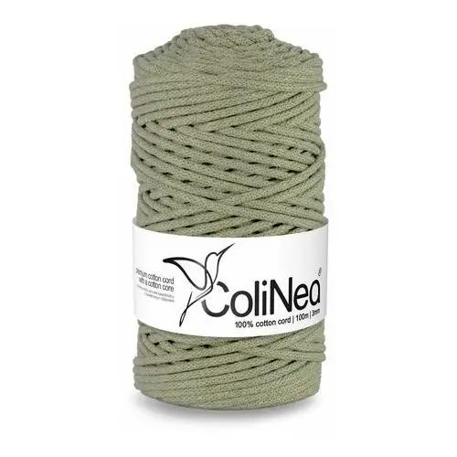 Inny producent Colinea/sznurek bawełniany z bawełnianym rdzeniem, pleciony, 3mm, 100m, oliwkowy