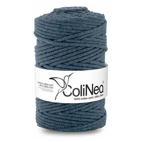 Inny producent Colinea/sznurek bawełniany z bawełnianym rdzeniem, pleciony, 5mm, 100m, jasny dżinsowy