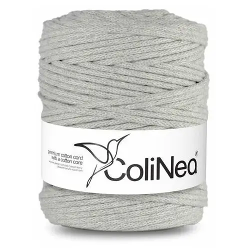 Inny producent Colinea/sznurek bawełniany z bawełnianym rdzeniem, pleciony, 5mm, 200m, jasny szary