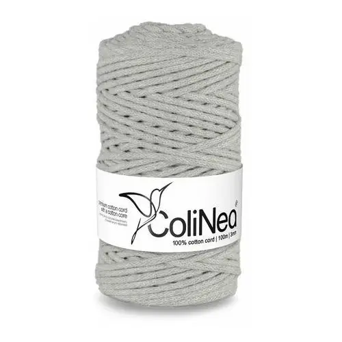 Inny producent Colinea/sznurek bawełniany z bawełnianym rdzeniem, pleciony, 3mm, 100m, jasny szary