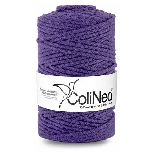 Inny producent Colinea/sznurek bawełniany z bawełnianym rdzeniem, pleciony, 5mm, 100m, fioletowy
