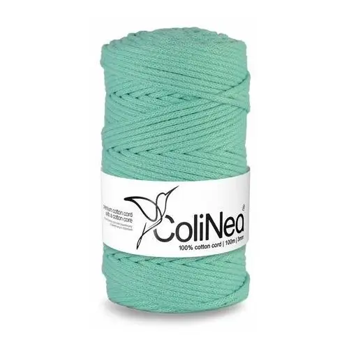 Inny producent Colinea/sznurek bawełniany z bawełnianym rdzeniem, pleciony, 3mm, 100m, seledynowy