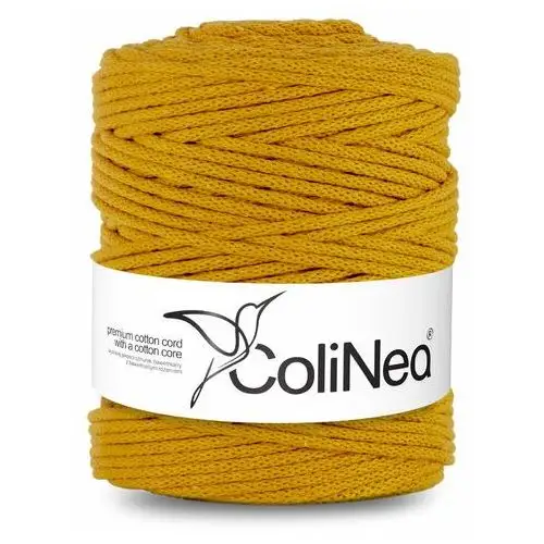 Inny producent Colinea/sznurek bawełniany z bawełnianym rdzeniem, pleciony, 5mm, 200m, musztardowy