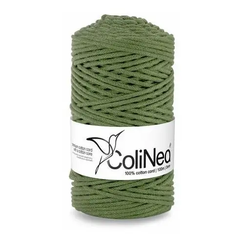 Inny producent Colinea/sznurek bawełniany z bawełnianym rdzeniem, pleciony, 3mm, 100m, khaki