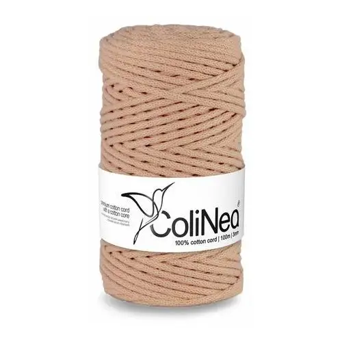 Inny producent Colinea/sznurek bawełniany z bawełnianym rdzeniem, pleciony, 3mm, 100m, łososiowy