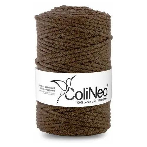 Inny producent Colinea/sznurek bawełniany z bawełnianym rdzeniem, pleciony, 5mm, 100m, brązowy