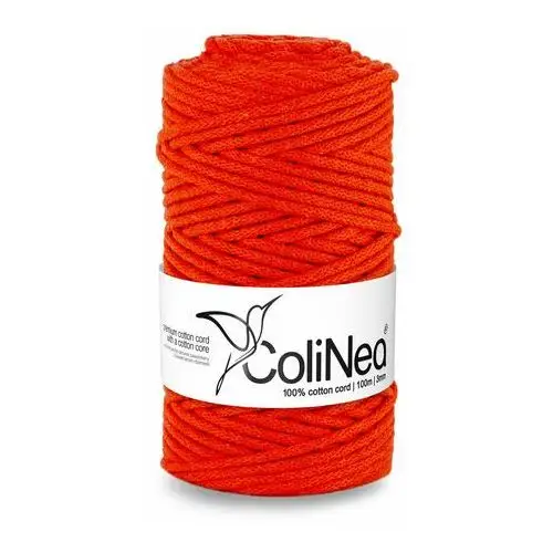 Colinea/sznurek bawełniany z bawełnianym rdzeniem, pleciony, 3mm, 100m, pomarańczowy Inny producent