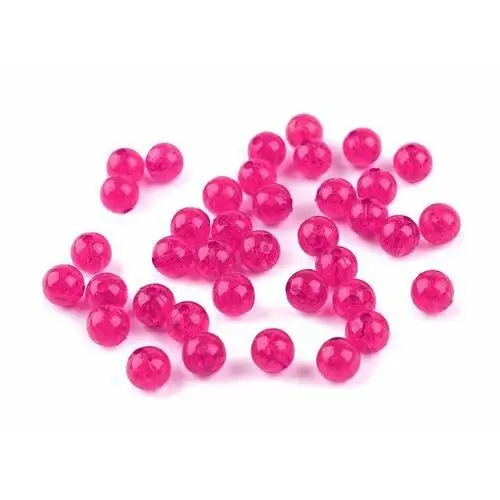 Inny producent Crackle plastik pink 8mm 20szt