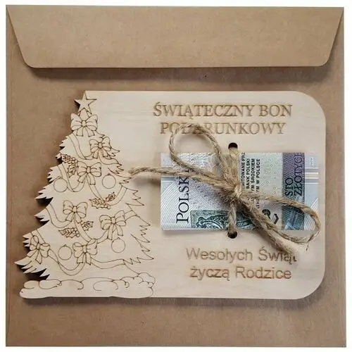 Inny producent Kartka świąteczna, kartka na boże narodzenie, bon, świąteczny bon podarunkowy voucher prezent bon