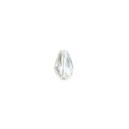 Koraliki krople fasetowane, 0,6 cm x 0,8 cm, transparentno-opalizujące, 30 sztuk Inny producent