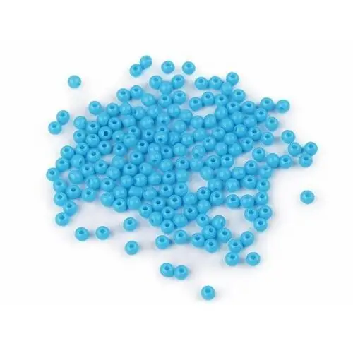 Inny producent Koraliki plastikowe color niebieski lazur 4mm 100szt