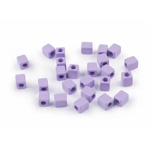 Inny producent Kostki plastik fioletowy liliowy 6x6mm 6szt
