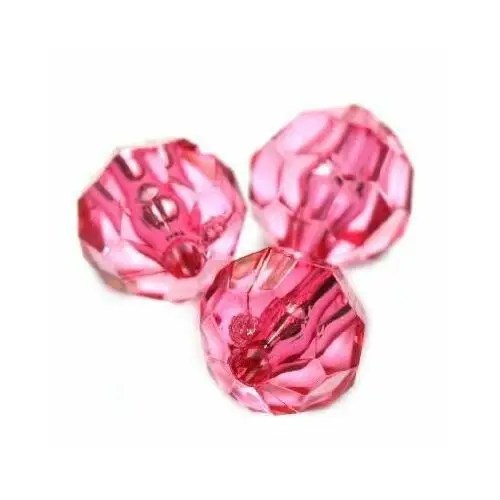 Kryształki plastik okrągłe różowe 14mm 8szt Inny producent
