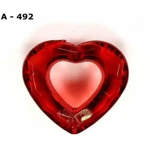 Serce Plastik Bordo 28X25Mm 4Szt, kolor czerwony