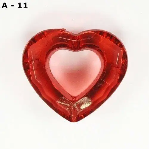 Serce Plastik Czerwone 28X25Mm 4Szt