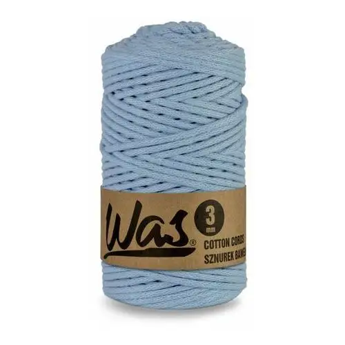 Inny producent Was/sznurek bawełniany z poliestrowym rdzeniem, pleciony, 3mm, 100m, błękitny