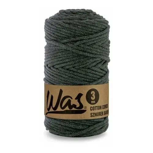 Inny producent Was/sznurek bawełniany z poliestrowym rdzeniem, pleciony, 3mm, 100m, antracytowy