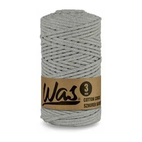 Inny producent Was/sznurek bawełniany z poliestrowym rdzeniem, pleciony, 3mm, 100m, szary