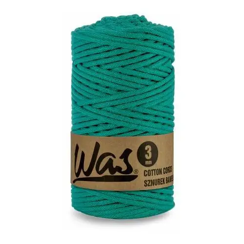 Inny producent Was/sznurek bawełniany z poliestrowym rdzeniem, pleciony, 3mm, 100m, turkusowy