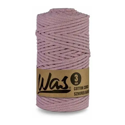 Was/sznurek bawełniany z poliestrowym rdzeniem, pleciony, 3mm, 100m, brudny różowy Inny producent