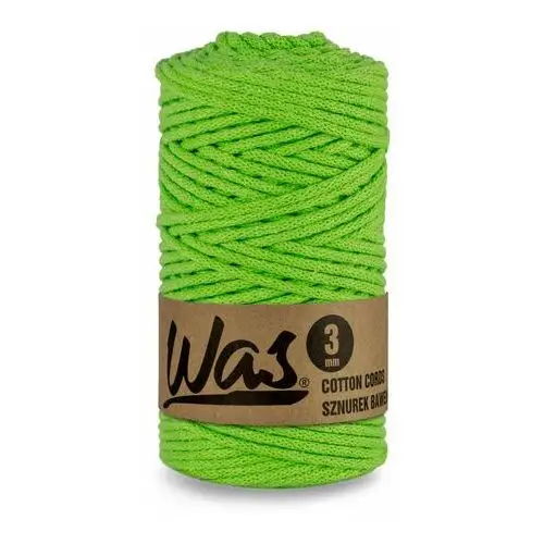 Was/sznurek bawełniany z poliestrowym rdzeniem, pleciony, 3mm, 100m, jasny zielony Inny producent