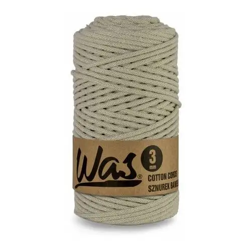 Was/sznurek bawełniany z poliestrowym rdzeniem, pleciony, 3mm, 100m, jasny beżowy Inny producent