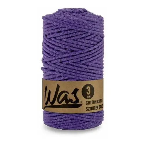 Inny producent Was/sznurek bawełniany z poliestrowym rdzeniem, pleciony, 3mm, 100m, fioletowy
