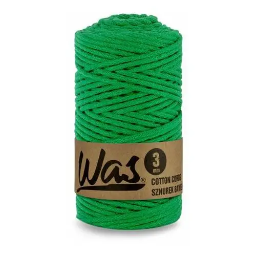 Inny producent Was/sznurek bawełniany z poliestrowym rdzeniem, pleciony, 3mm, 100m, zielony