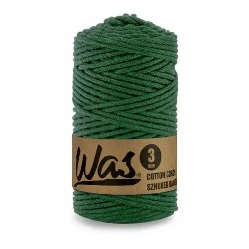 Inny producent Was/sznurek bawełniany z poliestrowym rdzeniem, pleciony, 3mm, 100m, butelkowa zieleń
